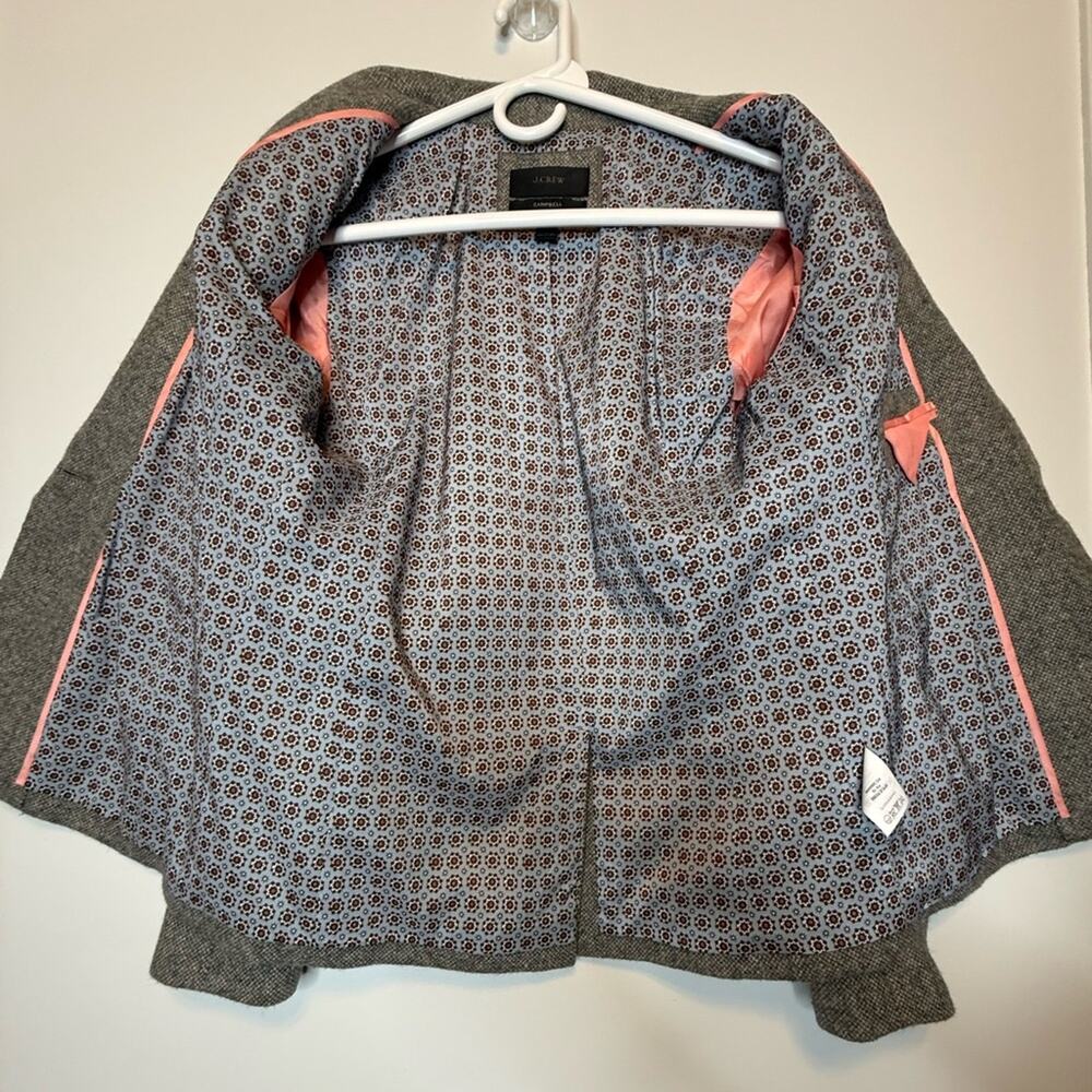 RARE J.Crew Campbell Donegal Blazer Wool Heather Graphite Sz 4 - Picture 14 of 16